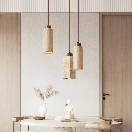 Pendant Light - Yellow Marble Droplight Dining Table Japan Wabi-Sabi Pendant Light SW-36210458 - SWEET-LIGHTS