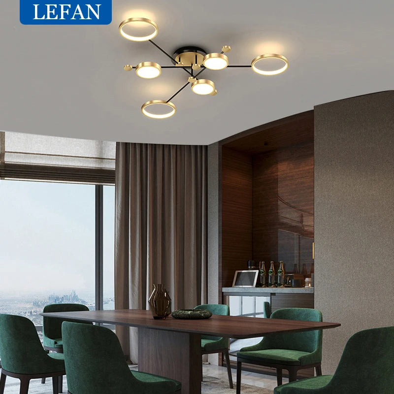 Ceiling Light - Modern LED Chandelier Gold Frame Indoor SW-36210347 - SWEET-LIGHTS