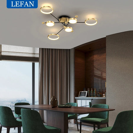 Ceiling Light - Modern LED Chandelier Gold Frame Indoor SW-36210347 - SWEET-LIGHTS