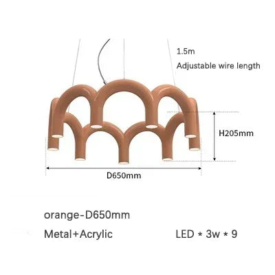 Pendant Light - Long Arch Chandelier LED Multi-color Macaron Lamp SW-36210346 - SWEET-LIGHTS