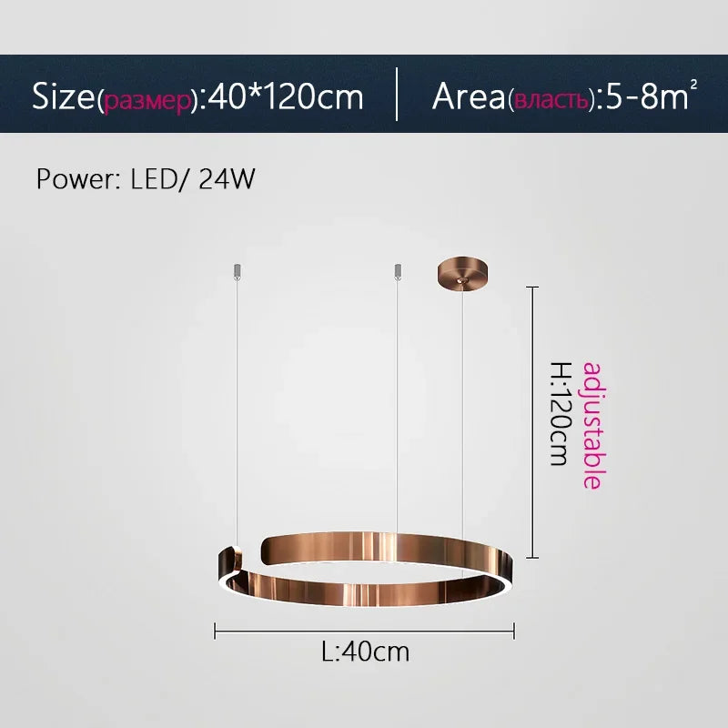 Pendant Light - Nordic Ring Led Pendant Lamps Dimmable Black Gold Home Decor Fixture SW-36210345 - SWEET-LIGHTS