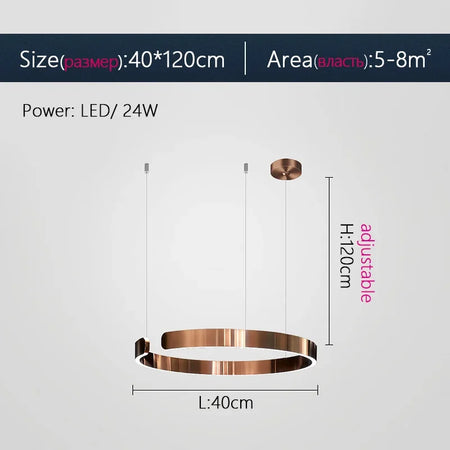 Pendant Light - Nordic Ring Led Pendant Lamps Dimmable Black Gold Home Decor Fixture SW-36210345 - SWEET-LIGHTS