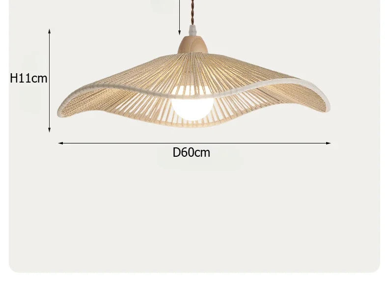 Pendant Light - SANDYHA Japanese Retro Walnut Hemp Rope Lamp SW-36210923 - SWEET-LIGHTS