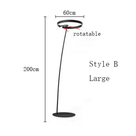 Floor Lamp - Italian Arc Gold Black LED Fishing Ring Light SW-36210829 - SWEET-LIGHTS