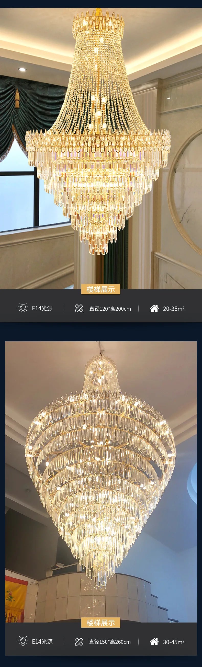 Chandelier - Nordic Modern Crystal Ceiling Light for Villa SW-36210345 - SWEET-LIGHTS