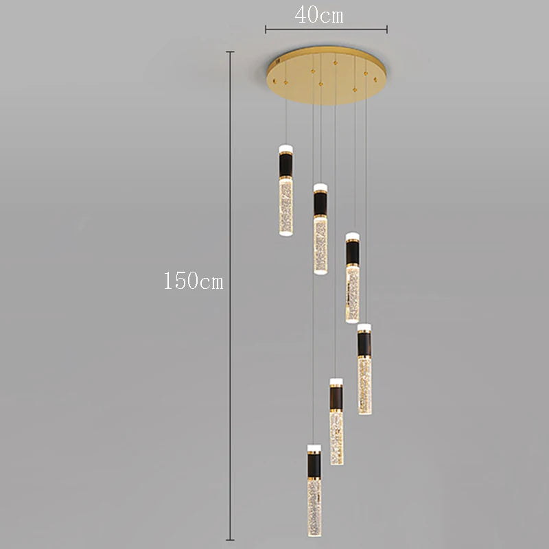 Pendant Light - Modern Crystal Stair Chandelier LED Indoor Lighting SW-36210457 - SWEET-LIGHTS