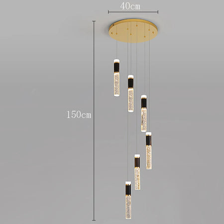 Pendant Light - Modern Crystal Stair Chandelier LED Indoor Lighting SW-36210457 - SWEET-LIGHTS