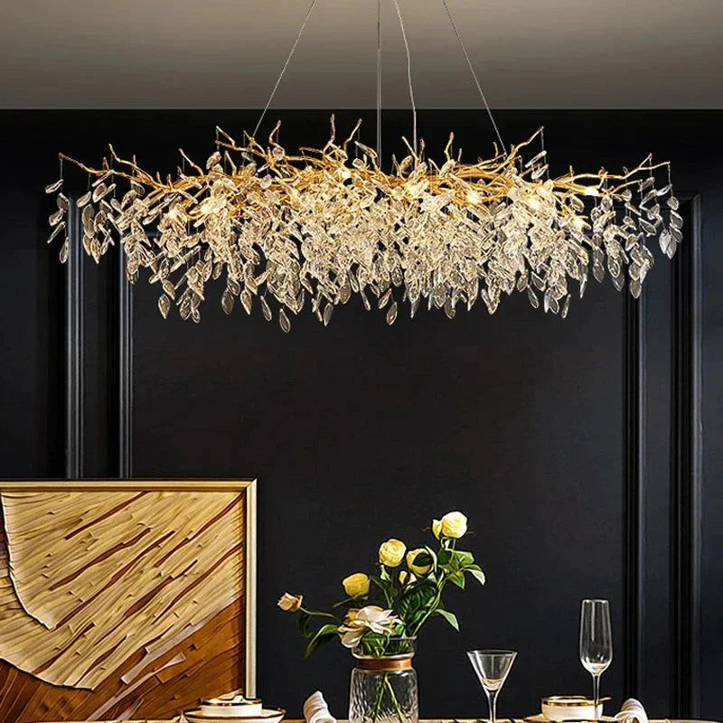 Chandelier - Luxury Gold Crystal LED Pendant Lamp Indoor Villa Lighting SW-36210457 - SWEET-LIGHTS