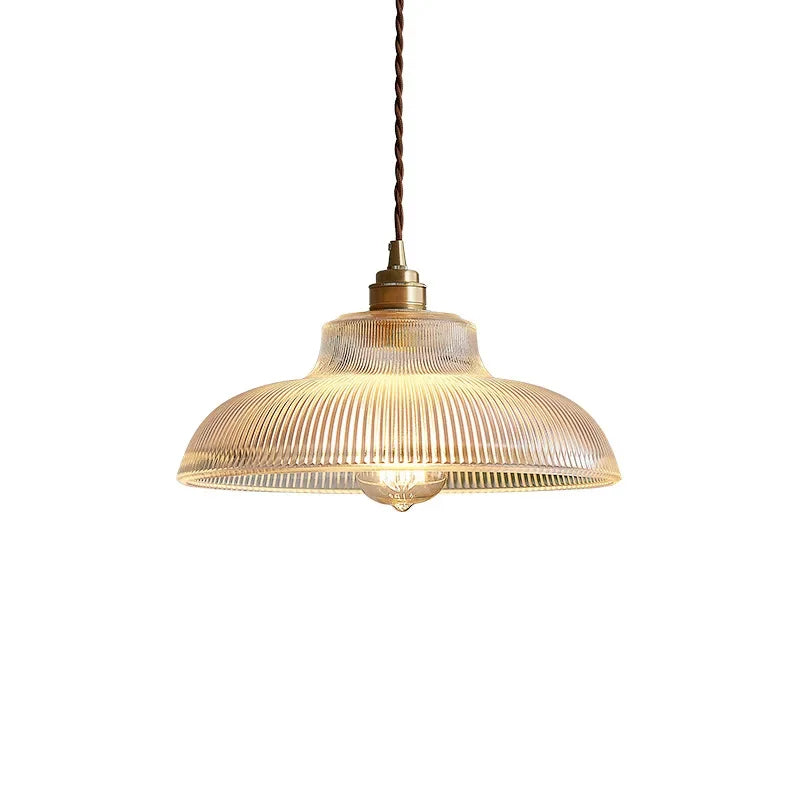 Pendant Light - Japanese Brass Semicircular Glass Chandelier for Bedroom and Dining Room SW-36210456 - SWEET-LIGHTS
