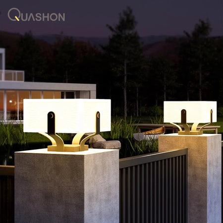 Outdoor Light - Stainless Steel Solar Column Head Pillar Lamp Outdoor Waterproof Garden Light SW-36210478 - SWEET-LIGHTS