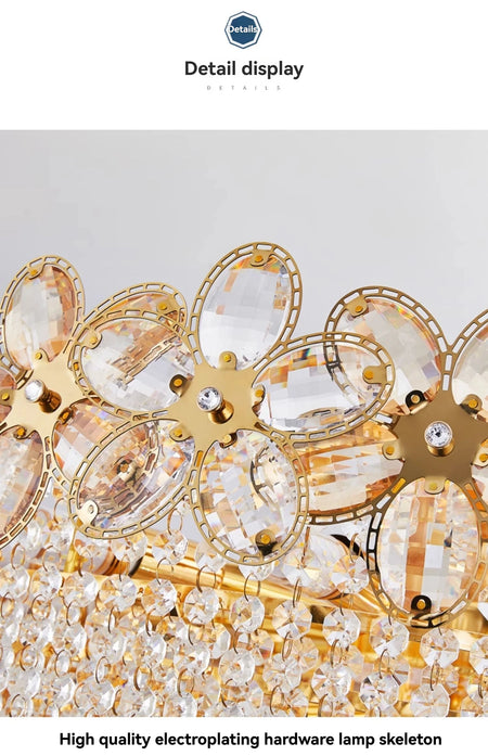Chandelier - Modern Flower Crystal Tassel Ceiling Pendant Lights SW-36210347 - SWEET-LIGHTS