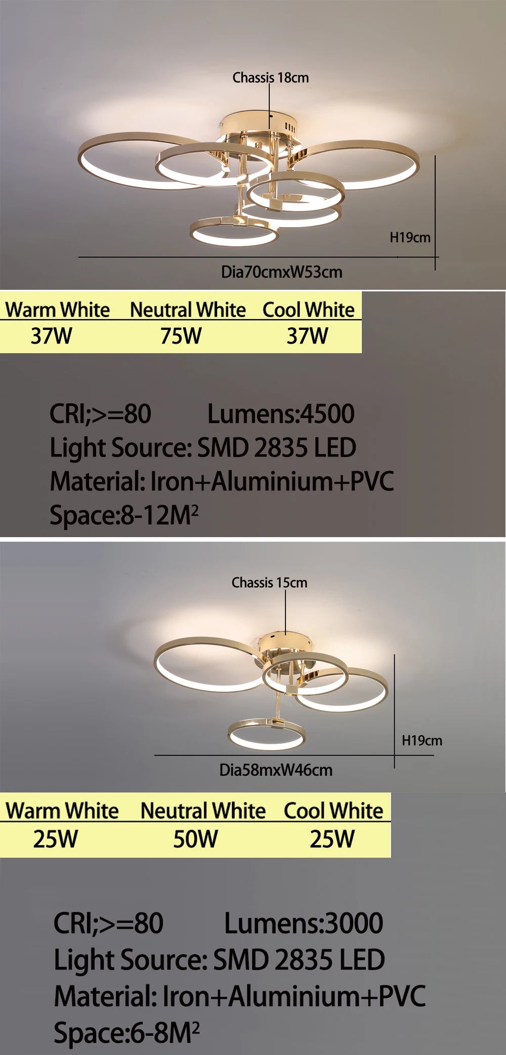 Ceiling Light - Modern Dimmable LED Chandelier with Remote SW-36210789 - SWEET-LIGHTS