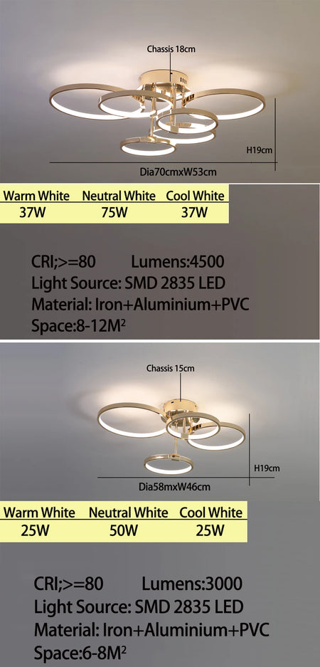Ceiling Light - Modern Dimmable LED Chandelier with Remote SW-36210789 - SWEET-LIGHTS