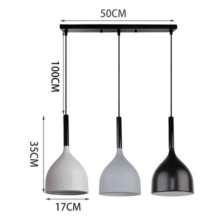 Pendant Light - Modern 3 Heads Wood Aluminum Chandelier Black SW-36210478 - SWEET-LIGHTS