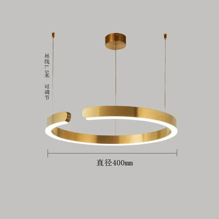 Pendant Light - Nordic Ring Led Pendant Lamps Dimmable Black Gold Home Decor Fixture SW-36210345 - SWEET-LIGHTS