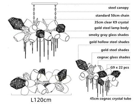 Chandelier - Modern Luxury LED Stainless Steel Crystal Pendant Light Free Bulb SW-36210789 - SWEET-LIGHTS