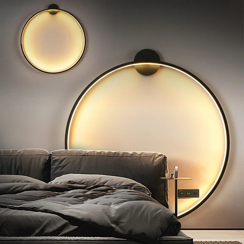 Wall Light - Minimalist Circle Background LED Wall Lamp Indoor Decor Living Room Wall Sconces Bedside Lighting SW-36210456 - SWEET-LIGHTS