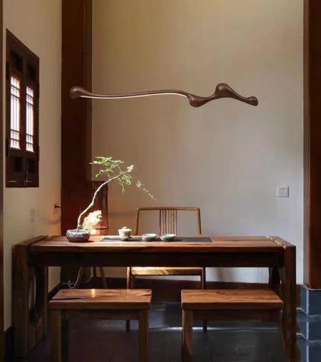 Pendant Light - Modern Ash Wood LED Dimmable Lamp RC/APP SW-36210578 - SWEET-LIGHTS