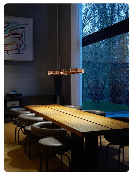 Pendant Light - Nordic Ring Led Pendant Lamps Dimmable Black Gold Home Decor Fixture SW-36210345 - SWEET-LIGHTS