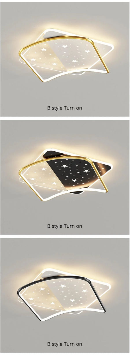 Ceiling Light - New Modern LED Black/Gold with Remote Control SW-36210678 - SWEET-LIGHTS