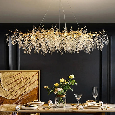 Chandelier - Luxury Gold Crystal LED Pendant Lamp Indoor Villa Lighting SW-36210457 - SWEET-LIGHTS