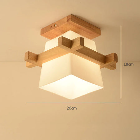 Ceiling Light - Modern Glass Lamp with Wooden Frame for Living Room Dining Kitchen SW-36210457 - SWEET-LIGHTS