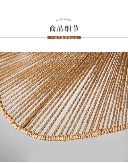 Pendant Light - Boho Rattan Pendant Light Fixture Vintage Farmhouse E27 Hand Woven Hemp Rope Hanging Chandelier SW-36210739 - SWEET-LIGHTS