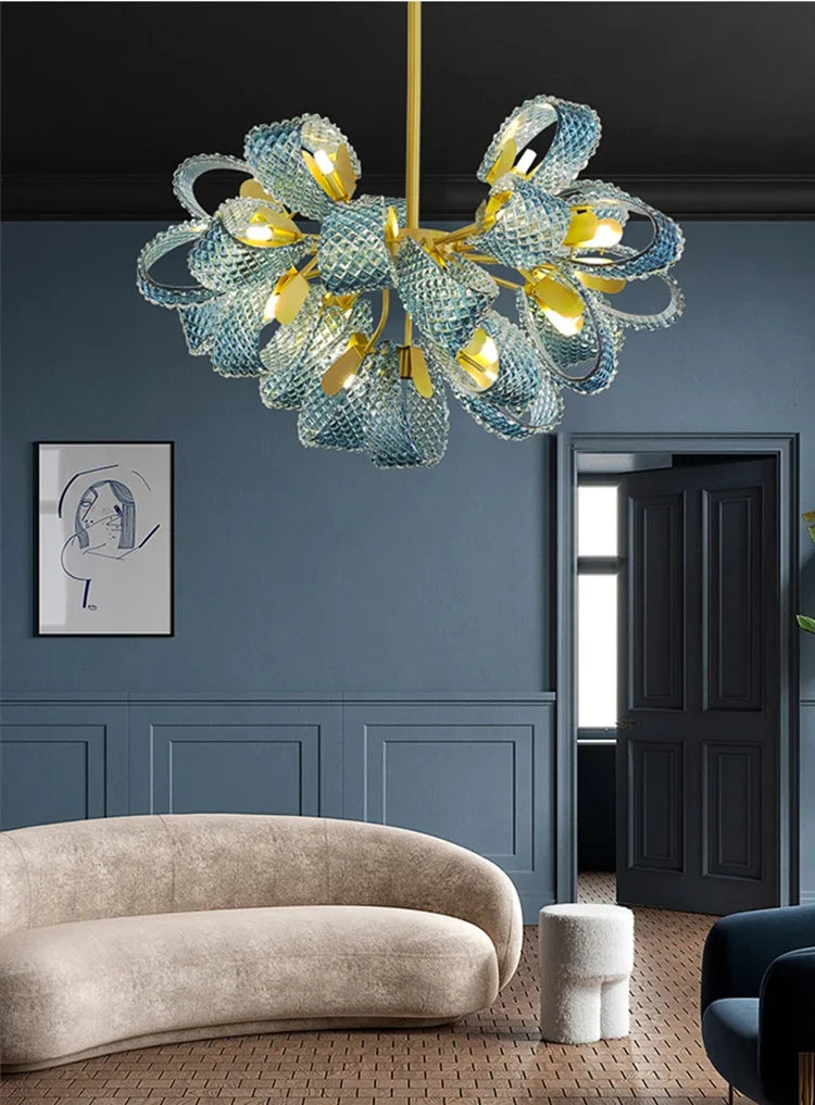 Chandelier - Hot Sales Blue Glass LED Lamp for Home Decor SW-36210457 - SWEET-LIGHTS