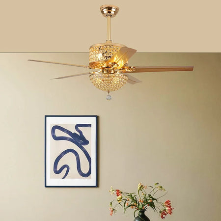 Fans - 52 Inch Crystal Ceiling Fan with Lights and Remote SW-36210987 - SWEET-LIGHTS