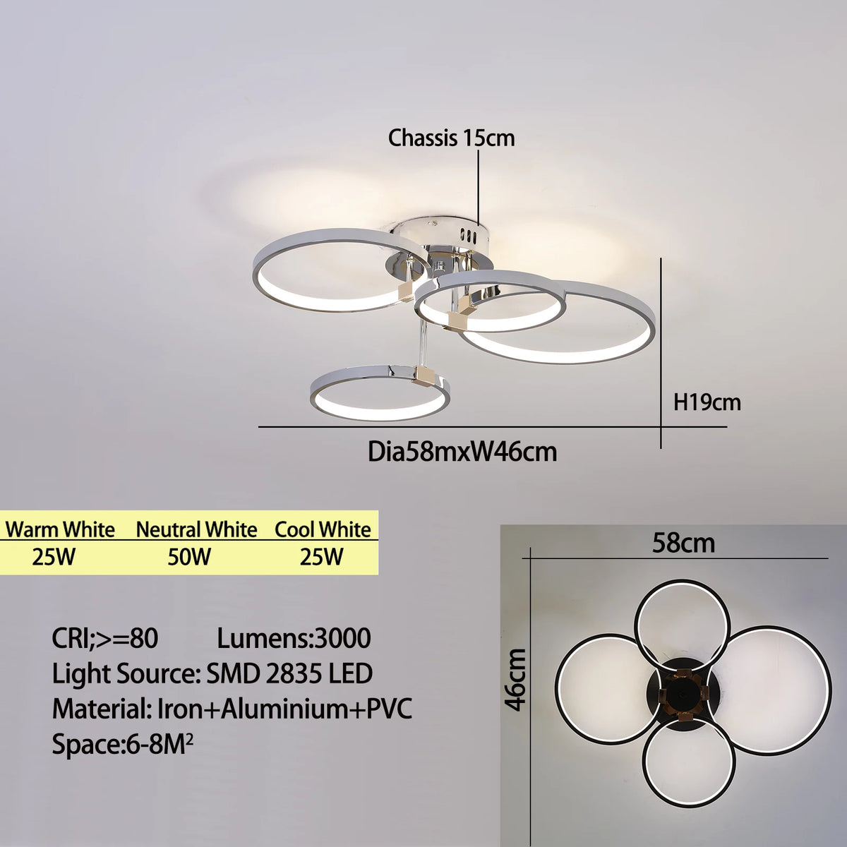 Ceiling Light - Modern Dimmable LED Chandelier with Remote SW-36210789 - SWEET-LIGHTS