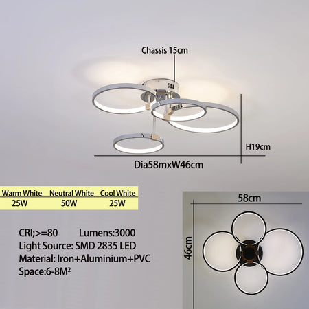 Ceiling Light - Modern Dimmable LED Chandelier with Remote SW-36210789 - SWEET-LIGHTS