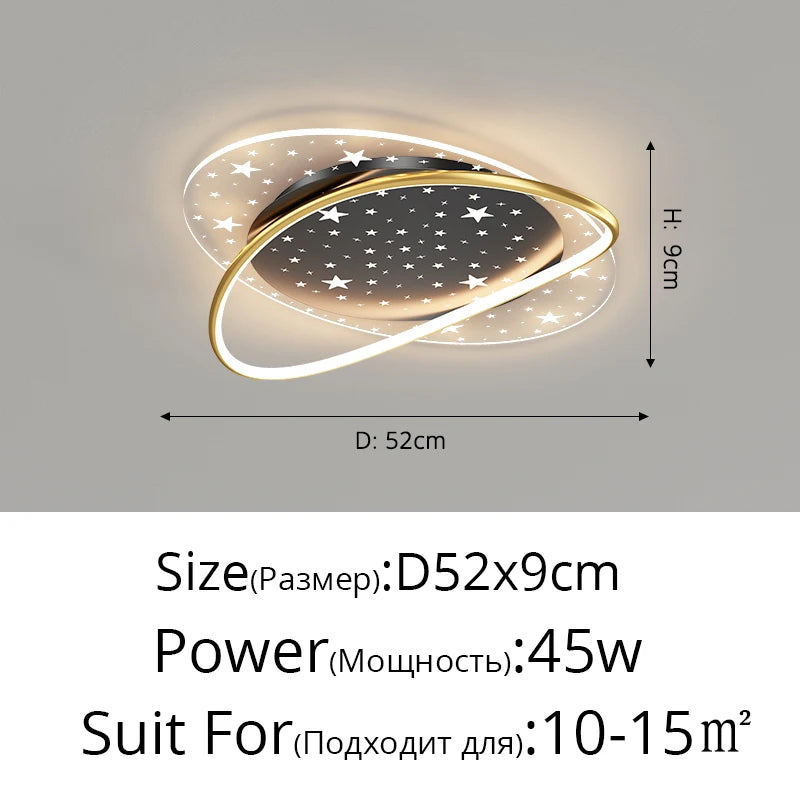 Ceiling Light - New Modern LED Black/Gold with Remote Control SW-36210678 - SWEET-LIGHTS