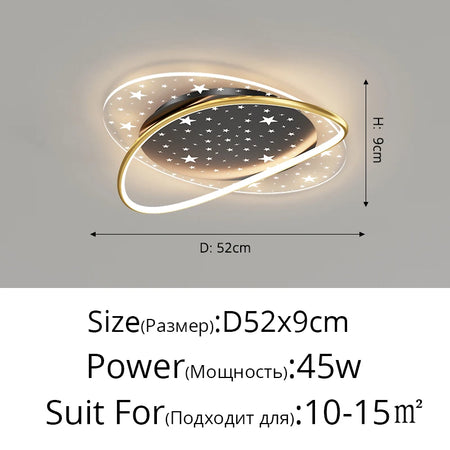 Ceiling Light - New Modern LED Black/Gold with Remote Control SW-36210678 - SWEET-LIGHTS