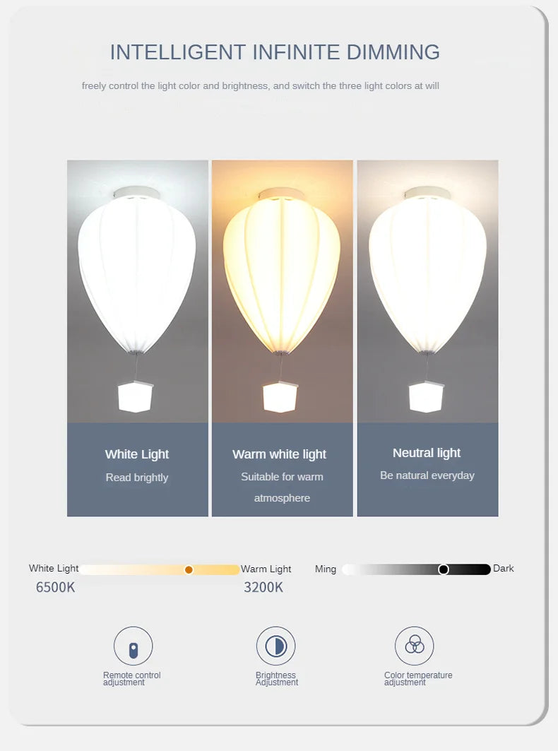 Children Lighting - Cartoon Ceiling Light Hot Air Balloon Lamp SW-36210347 - SWEET-LIGHTS