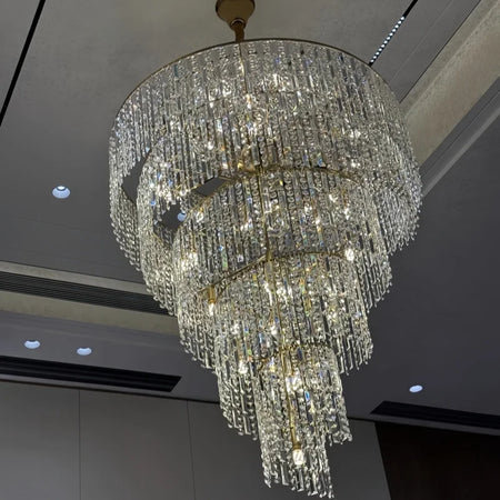 Chandelier - Villa Hollow Duplex Crystal Pendant Light Luxury SW-36210457 - SWEET-LIGHTS