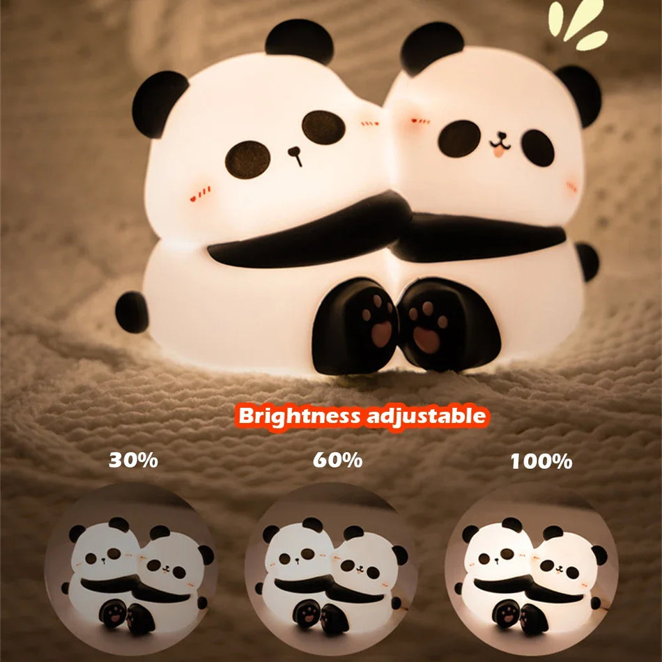 Children Lighting - Cute Hug Panda Night Light LED Squishy Animal Night Lamp 3 Level Dimmable for Kids SW-36210345 - SWEET-LIGHTS