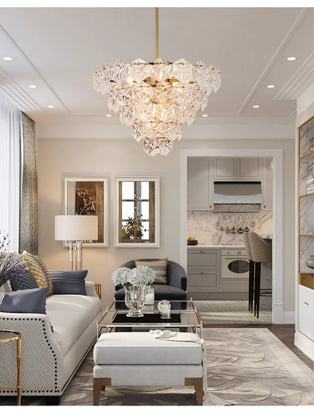 Chandelier - Modern Snow Glass Luxury for High-End Villa SW-36210478 - SWEET-LIGHTS