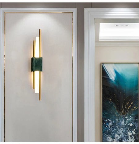 Wall Light - Green Marble Luxury Golden Decor Bedside Lamp Led 8W SW-36210345 - SWEET-LIGHTS