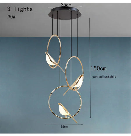 Pendant Light - BUNNY Nordic Postmodern Round LED Bird Light SW-36210789 - SWEET-LIGHTS