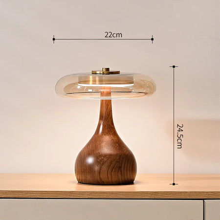 Table Lamp - 12W Luxury Copper Wood Glass Desk Lamp SW-36210234 - SWEET-LIGHTS