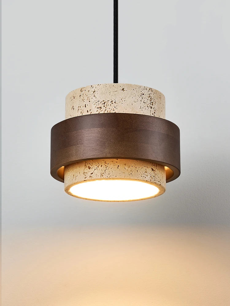 Pendant Light - Led Pendant Lamp Bedroom Chandelier Small Stone Wood Walnut Hanging Fixture SW-36210345 - SWEET-LIGHTS