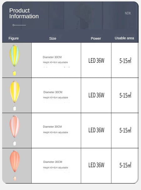 Children Lighting - Cartoon Ceiling Light Hot Air Balloon Lamp SW-36210347 - SWEET-LIGHTS