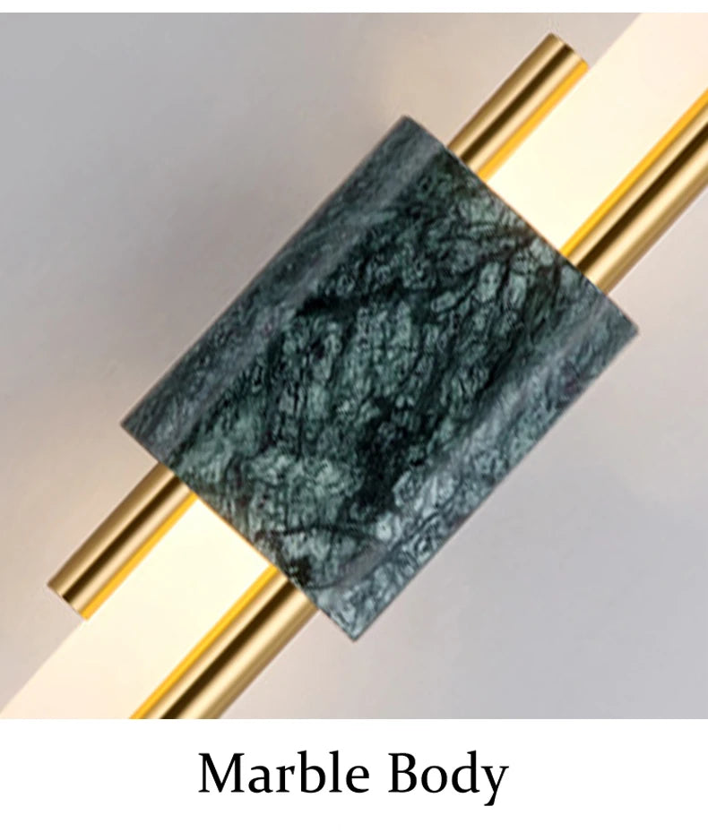 Wall Light - Green Marble Luxury Golden Decor Bedside Lamp Led 8W SW-36210345 - SWEET-LIGHTS