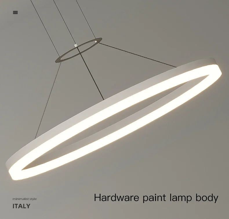 Pendant Light - Modern Minimalist Led Pendant Lamp For Living Room Bedroom Dining Kitchen Black Ring Chandelier SW-36210347 - SWEET-LIGHTS