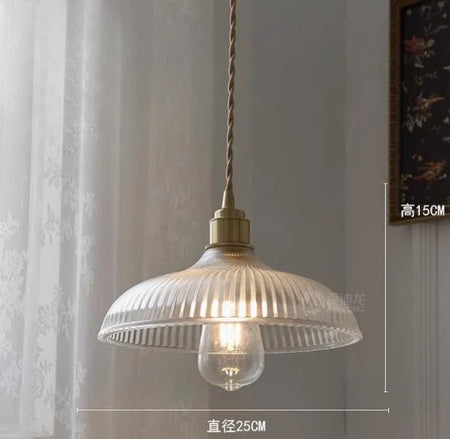 Pendant Light - Japanese Brass Semicircular Glass Chandelier for Bedroom and Dining Room SW-36210456 - SWEET-LIGHTS