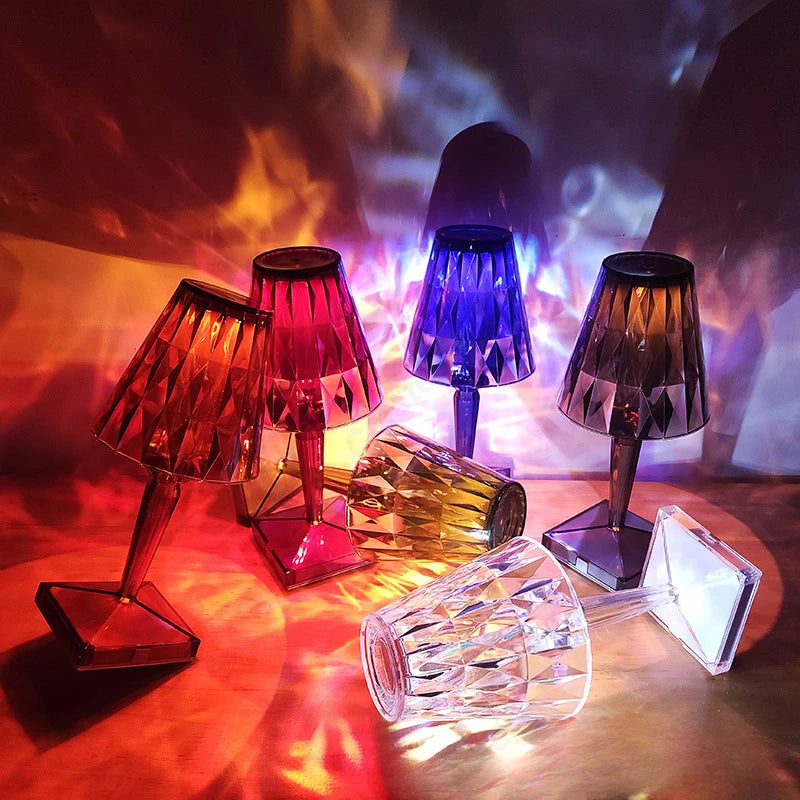 Table Lamp - LED Acrylic Diamond Crystal Decorative Desk Lamp USB Charging Touch Nightlight SW-36210457 - SWEET-LIGHTS