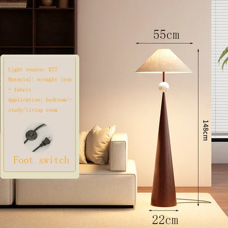 Floor Lamp - Japanese Designer Wabi-sabi Minimalist Cloth Cover Art Stand Lights Living Room Bedroom SW-36210789 - SWEET-LIGHTS