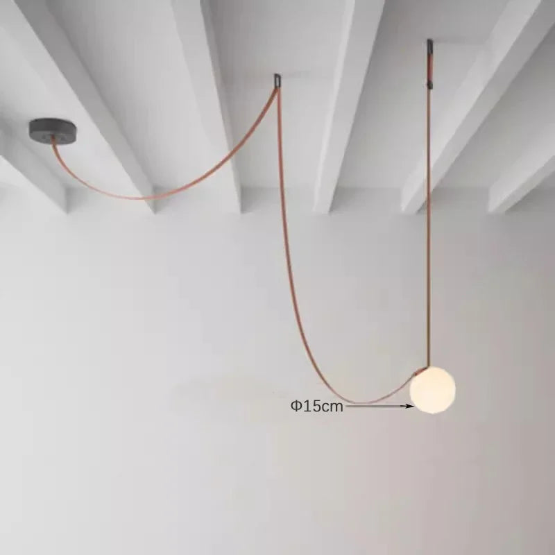 Pendant Light - Nordic Leather Chandelier LED Lamps for Duplex SW-36210345 - SWEET-LIGHTS