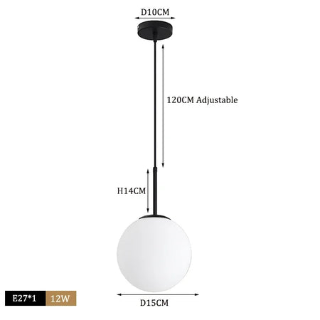 Pendant Light - Modern Glass Ball LED Hanging Lamp Brass Black Chrome SW-36210347 - SWEET-LIGHTS