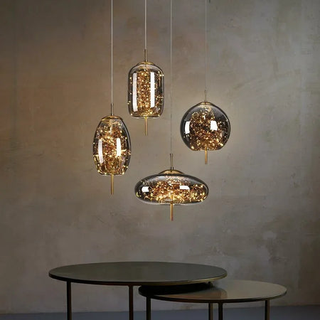 Pendant Light - Nordic Net Red Bedside Chandelier Glass SW-36210345 - SWEET-LIGHTS